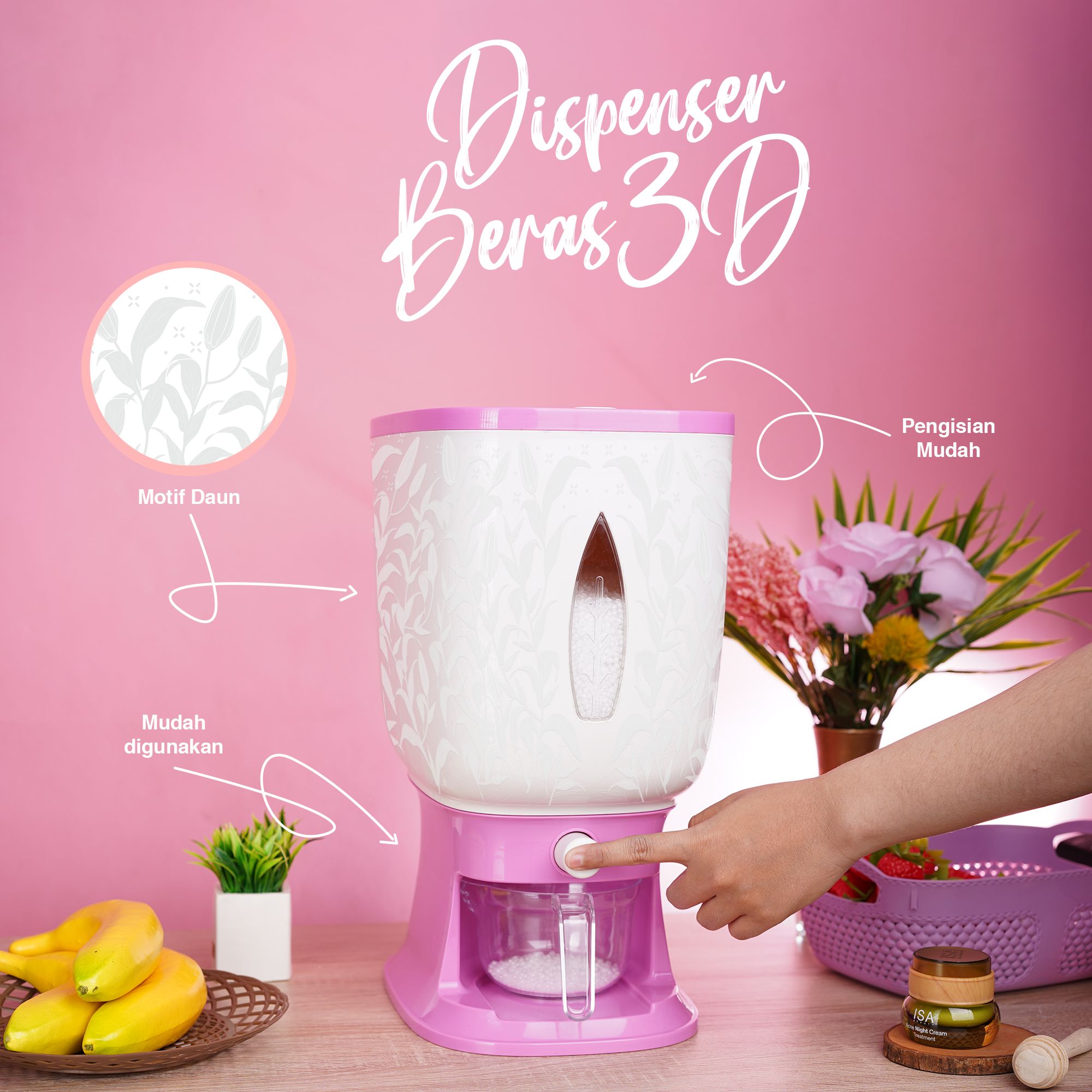 Keunggulan Dispenser Beras 3D Dibanding Tempat Beras Plastik Biasa